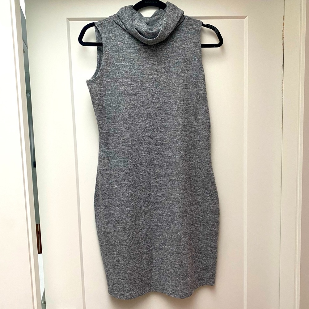 Grey Turtle Neck Dress, Size L